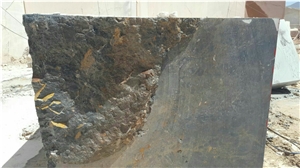 Golden Black Marble Blocks, Black and Gold Marble, Marshal Marble