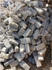 Factory Price Cobble G682 Brick Road Pavers,Padang Giallo Rust Granite Cube Stone & Brick Pavers Golden Garnet,Driveway Paving Sets,Landscaping Stone