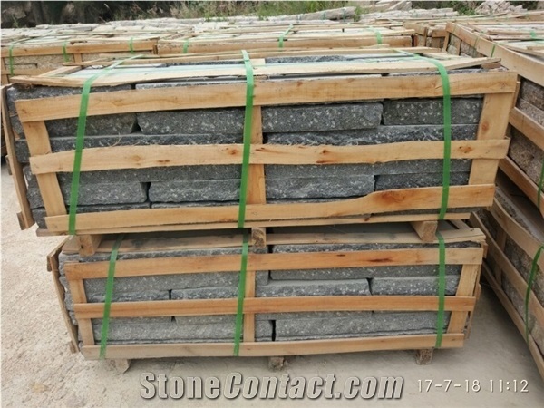 G654 Dark Grey Granite Chiseled Face Cube Stone Pavers, China Impala Black Granite Cube Stone & Pavers,Sesame Grey Granite Road Walkway Paving Sets,Surface Customzied