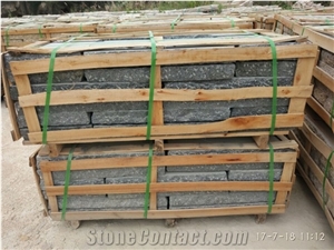 G654 Dark Grey Granite Chiseled Face Cube Stone Pavers, China Impala Black Granite Cube Stone & Pavers,Sesame Grey Granite Road Walkway Paving Sets,Surface Customzied
