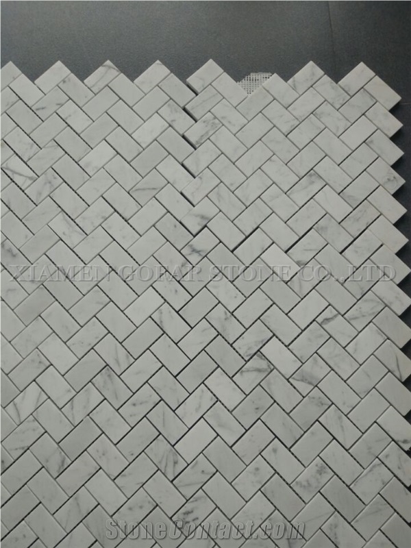 Wall Mosaic Bianco Carrara White Marble Polished Hexagon Mosaic for Bathroom Floor Covering,Kitchen Backsplash,Interior Mosaic Pattern Tile