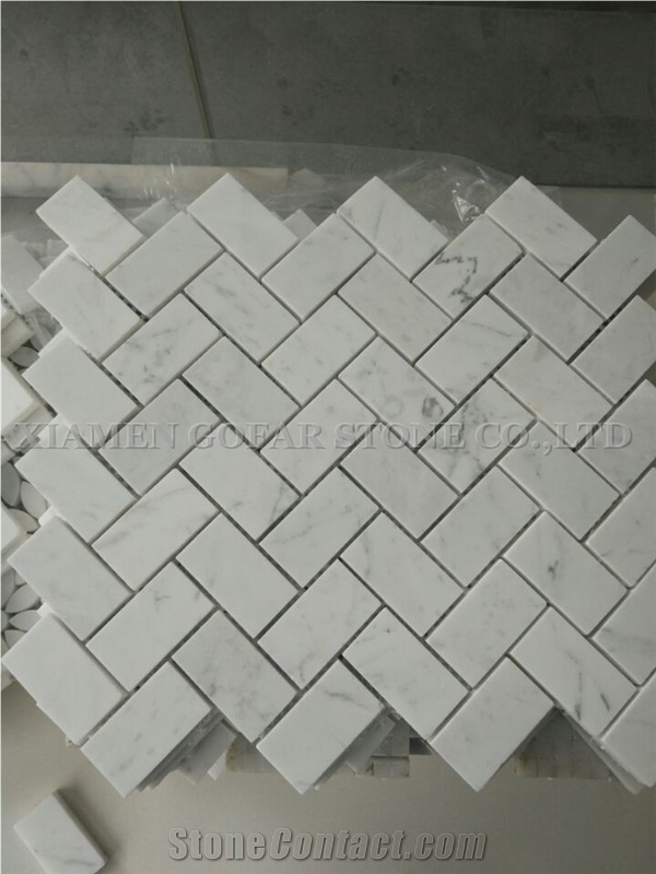 Wall Mosaic Bianco Carrara White Marble Polished Hexagon Mosaic for Bathroom Floor Covering,Kitchen Backsplash,Interior Mosaic Pattern Tile