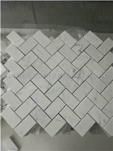 Wall Mosaic Bianco Carrara White Marble Polished Hexagon Mosaic for Bathroom Floor Covering,Kitchen Backsplash,Interior Mosaic Pattern Tile