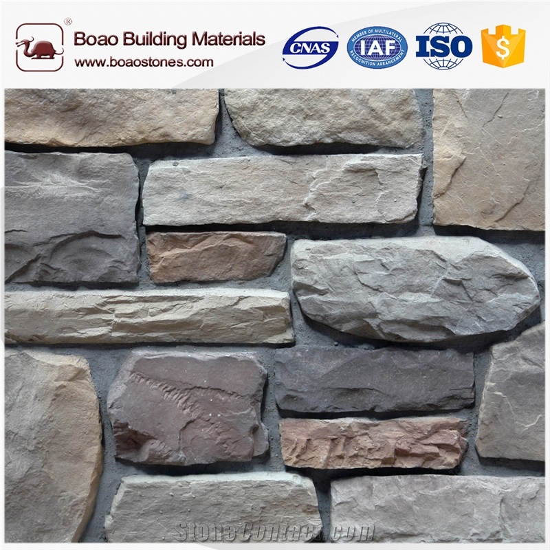 Artificial Concrete Cement Stone Rock Face Wall Panel for Sale