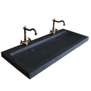 Black Basalt Basin,Polished Stone Sinks,Bathroom Sinks,Rectangle Stone Sinks,Double Wash Basin,China Material Vessel Sinks