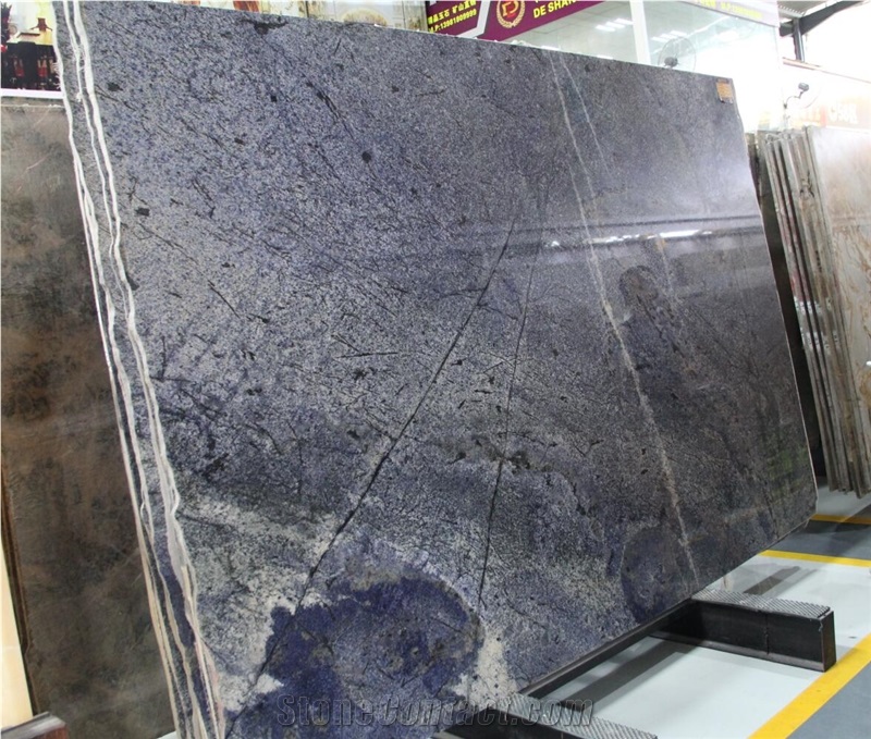 Blue Bahia Azul Ascas Granite Slab Indoor Living Room Use