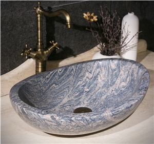China Juparana Granite Kitchen Sinks,Juparana Granite Bathroom Sinks,Polished Vessel Sinks,Solid Surface Basin,Stone Oval Sinks
