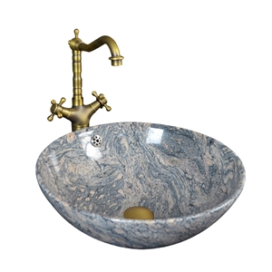 China Juparana Pink Granite Round Sink,Natural Stone Basin, Kitchen Sinks, Bathroom Sinks, Wash Bowls,China Hand Made Bathroom Washing Basin,Counter Top and Vanity Top Sink, Own Factory with Ce