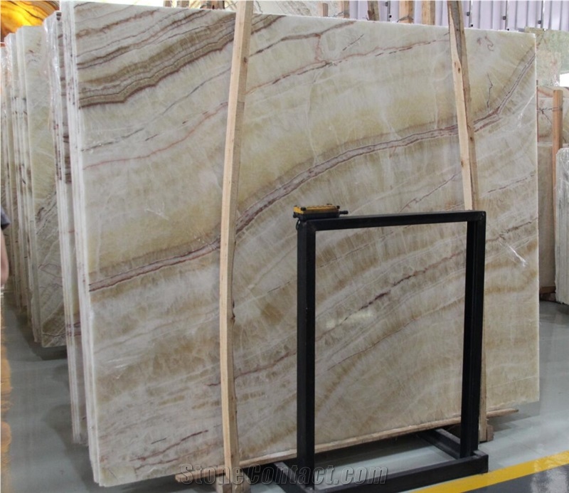 Demirci Honey Onyx Manisa Turkey White Brown Big Slab Tile