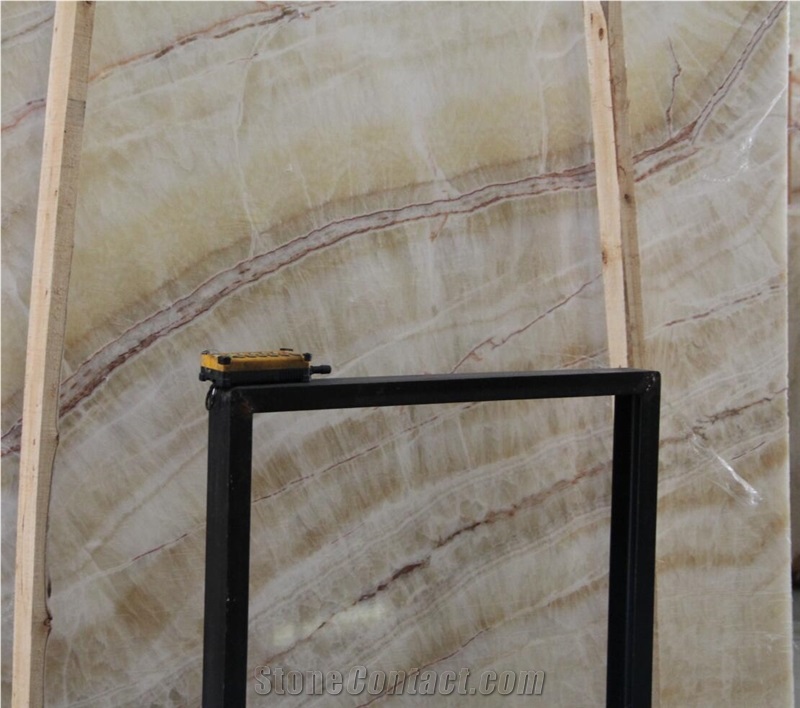 Demirci Honey Onyx Manisa Turkey White Brown Big Slab Tile