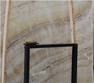 Demirci Honey Onyx Manisa Turkey White Brown Big Slab Tile