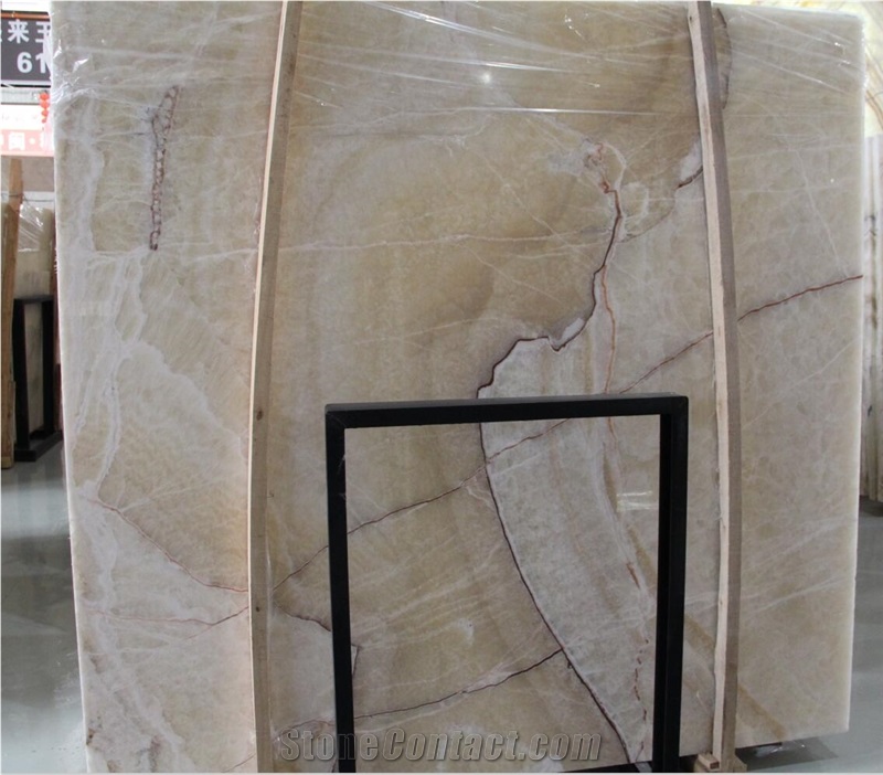 Demirci Honey Onyx Manisa Turkey White Brown Big Slab Tile