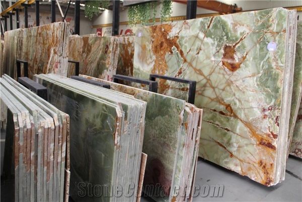 Dragon Scale Yellow Onyx - Butter Scotch Slab Tile For Wall
