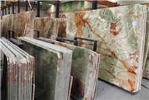 Dragon Scale Yellow Onyx - Butter Scotch Slab Tile For Wall