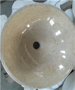 Egypt Beige Round Basin,Beige Marble Sink,Natural Stone Basin, Kitchen Sinks, Bathroom Sinks, Wash Bowls,China Hand Made Bathroom Washing Basin,Counter Top and Vanity Top Sink, Own Factory with Ce