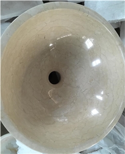 Egypt Beige Round Basin,Beige Marble Sink,Natural Stone Basin, Kitchen Sinks, Bathroom Sinks, Wash Bowls,China Hand Made Bathroom Washing Basin,Counter Top and Vanity Top Sink, Own Factory with Ce