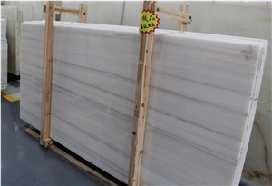 Eqvator White Marmara Ekvator Grigio Striata Polished Slab