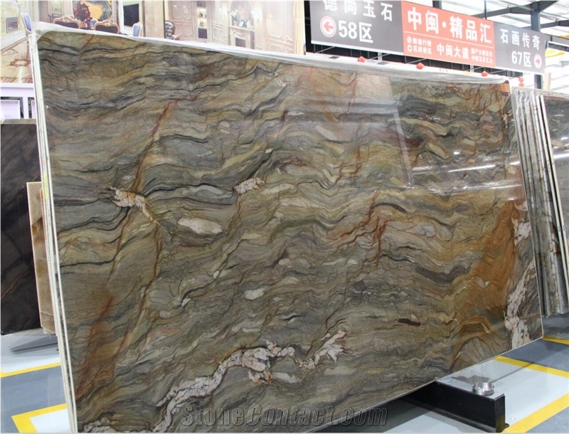 Fusion Multicolor Wow Silk Road Big Polished Slab Tile