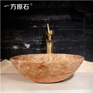 Iran Amber Onyx Round Basin, Red Color,Natural Stone Basin, Kitchen Sinks, Bathroom Sinks, Wash Bowls,China Hand Made Bathroom Washing Basin,Counter Top and Vanity Top Sink, Own Factory with Ce