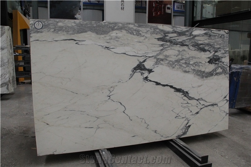 Italy Carrara Statuario Marble White Polished Slabs