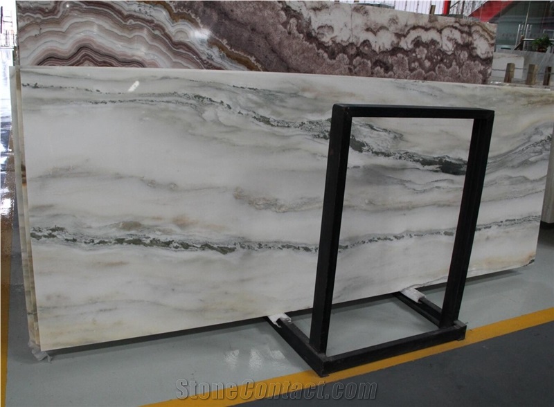 Jade Landscape Marble Royal Jasper White Slab For Floor Tile