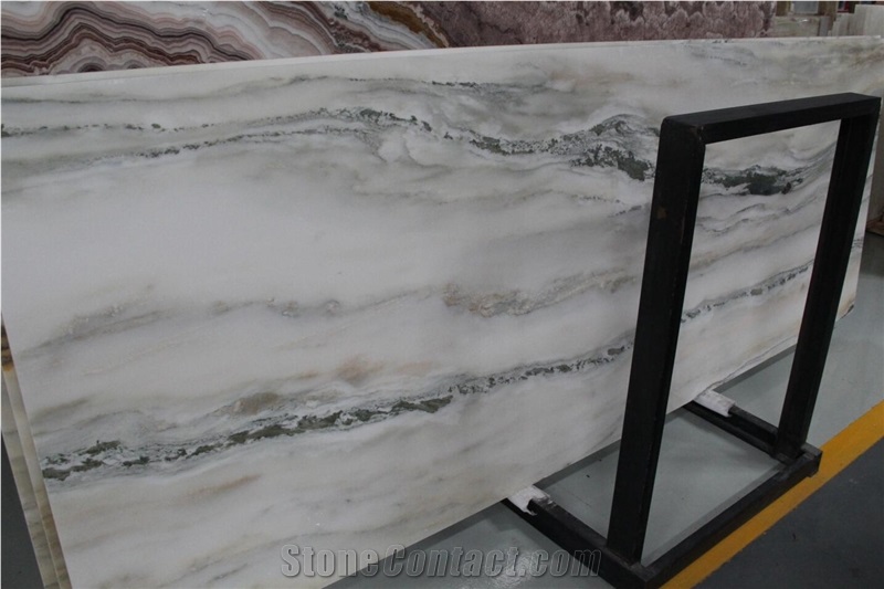 Jade Landscape Marble Royal Jasper White Slab For Floor Tile