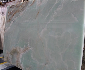 Naghadeh Green Onyx Light Onix Turn Light Wall Stone Slab