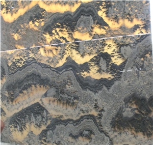 Painting Cloudy Storm Onyx Mexican Grey Bookmatched Slab