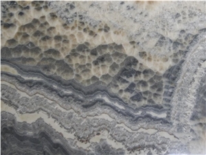 Painting Cloudy Storm Onyx Mexican Grey Bookmatched Slab