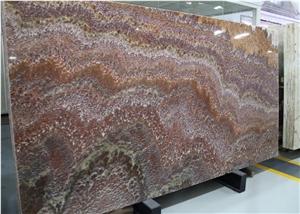 Rojo Vulcano Onix Red Onyx Wall Slab Permeable Stone
