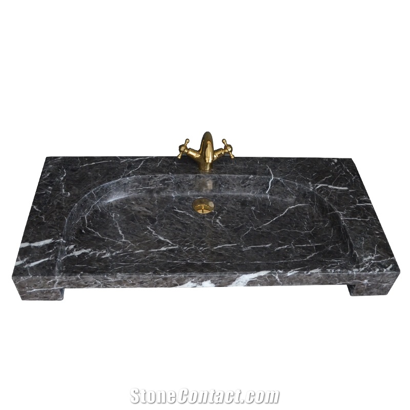 Turkey Grey Marble Rectangle Basin,Natural Stone Basin, Kitchen Sinks, Bathroom Sinks, Wash Bowls,China Hand Made Bathroom Washing Basin,Counter Top and Vanity Top Sink, Own Factory with Ce