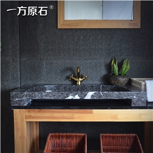 Turkey Grey Marble Rectangle Basin,Natural Stone Basin, Kitchen Sinks, Bathroom Sinks, Wash Bowls,China Hand Made Bathroom Washing Basin,Counter Top and Vanity Top Sink, Own Factory with Ce