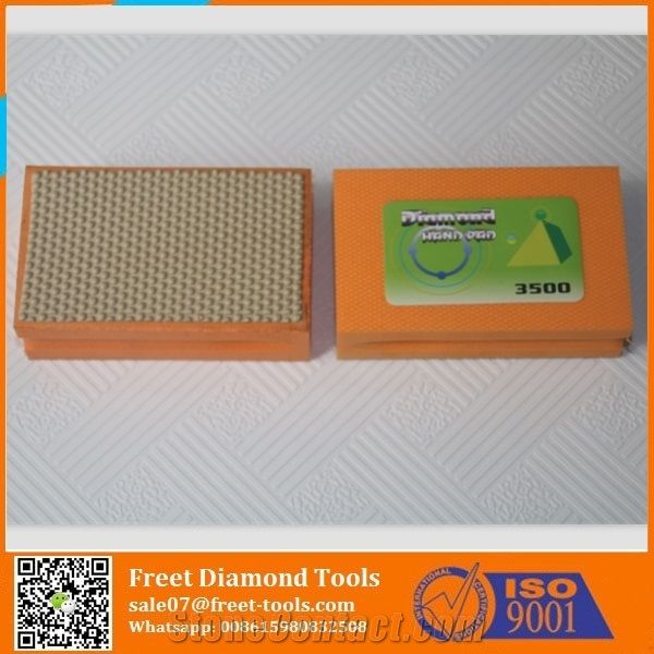 Freet Diamond Sponge Hand Polishing Pad for Glass Granite Marble Engineeredstone Countertop