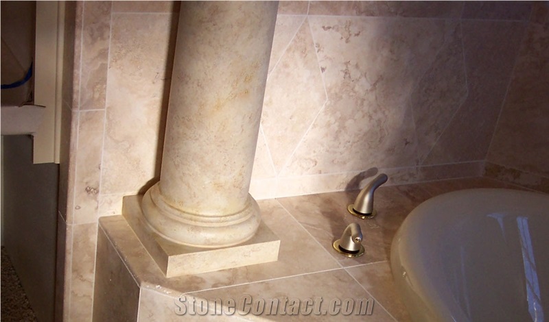 Coliseum Travertine Bathroom Renovation, Bath Design
