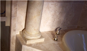 Coliseum Travertine Bathroom Renovation, Bath Design