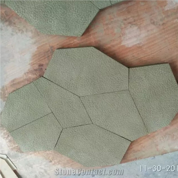 Beige Sandstone Broken Stone Irregular Flagstones Stone for Floor and Walls