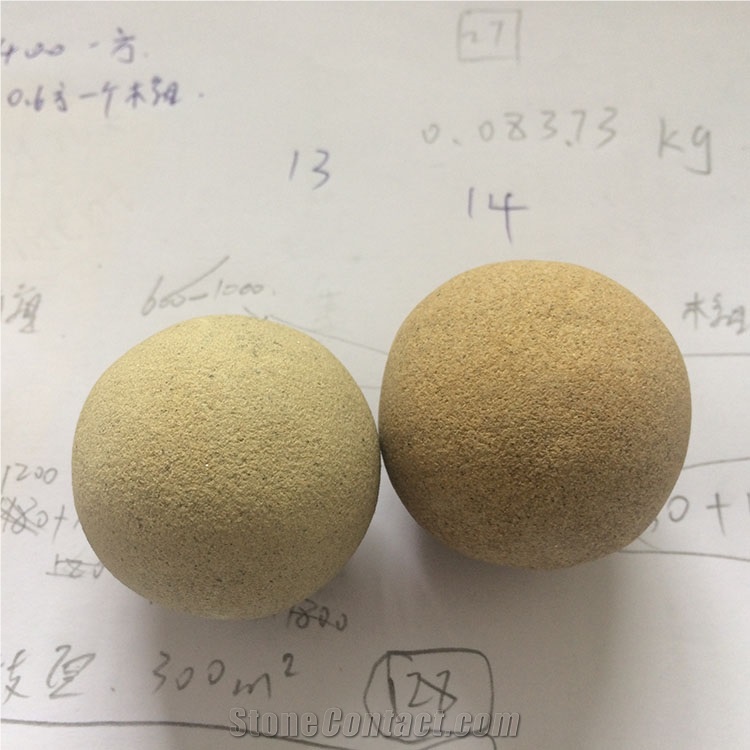 Beige Sandstone Round Ball Diameter 4 cm