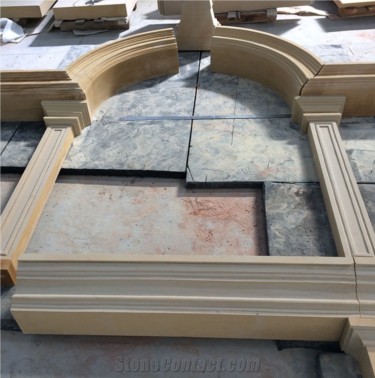 Beige Window Sill Sandstone Door Frame Sandstone Door Surround Beige Sandstone Door Arch