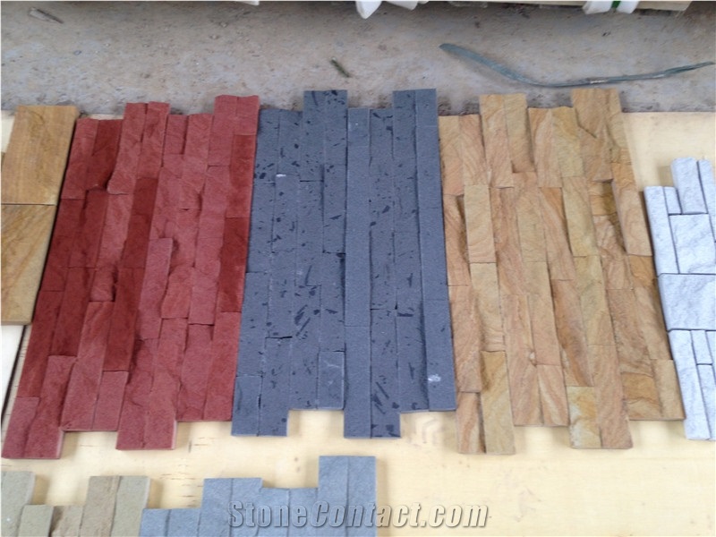 Black Sandstone Chinese Cheap Wall Cladding Cultured Stone Thin Stone Veneer Stacked Stone,Ledge Stone
