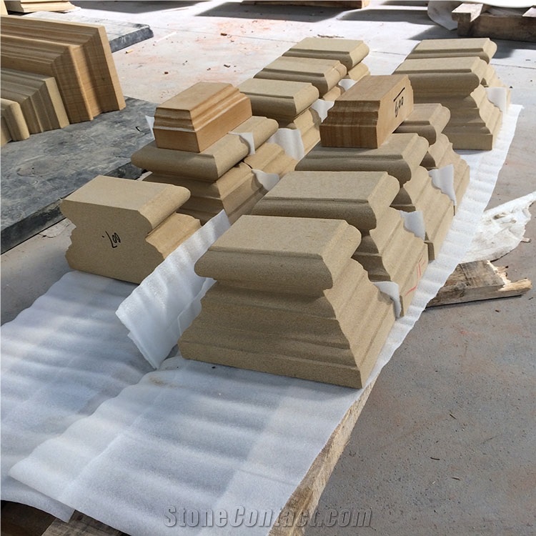 China Beige Sandstone Window Sills Surround Frame Door Surround Frame Arch Hand Made Sculputure