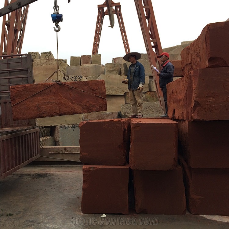 Chinese Red Sandstone Blocks