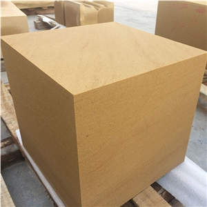 Golden Color Sandstone Blocks Chinese Stone for Walls and Floor
