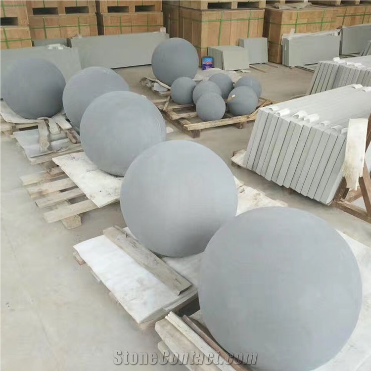 Grey Sandstone Sculptured Round Ball