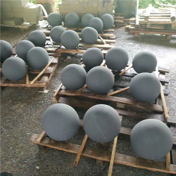 Grey Sandstone Sculptured Round Ball
