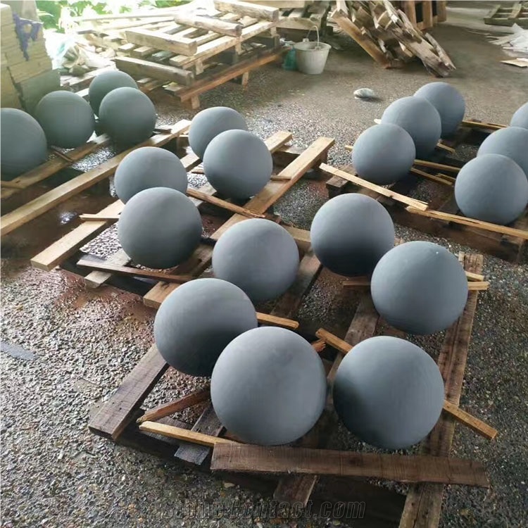Grey Sandstone Sculptured Round Ball