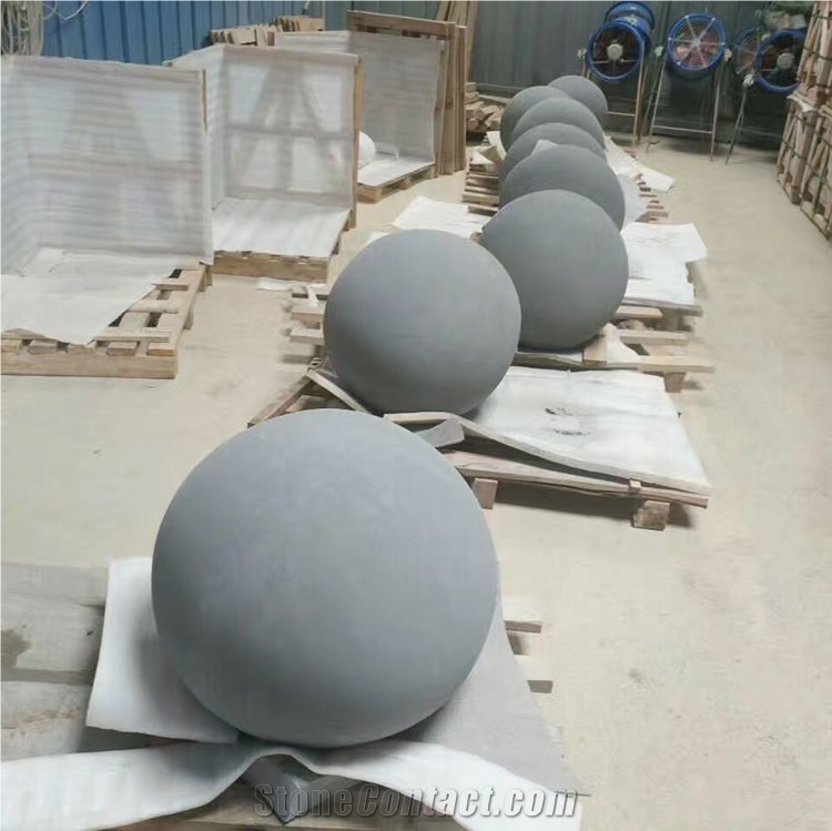 Grey Sandstone Sculptured Round Ball