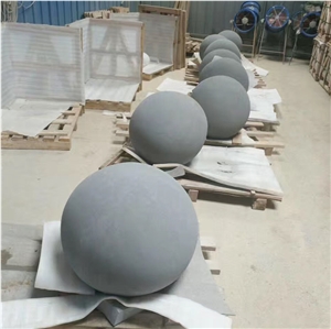 Grey Sandstone Sculptured Round Ball