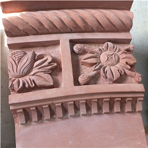 Handcarved Sculptures Eastern Statues Sichuan Red Sandstone Garden Sculptures
