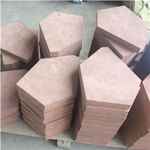 Red Sandstone Irregular Flagstones Tiles Stone