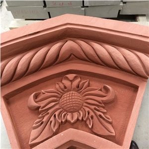 Red Sandstone Sculpture Handcareved Sculpture